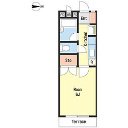 カーサパッセロ 1Kの間取図画像