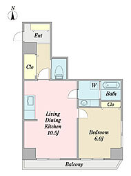 ミツミレジデンス葛西 1LDKの間取図画像