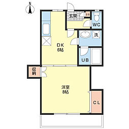メゾンエイムNo.1 1DKの間取図画像