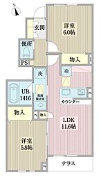 仮称)東葛西1丁目計画 2LDKの間取図画像