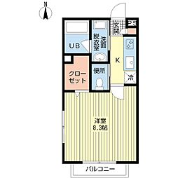 サニーヴィラ 1Kの間取図画像