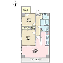 フェア・ウインド南葛西 2LDKの間取図画像