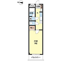 レジデンス10 1Kの間取図画像