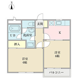 アペアー南葛西 2Kの間取図画像