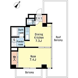 プロシード南行徳 1DKの間取図画像