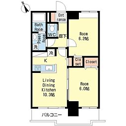 エスペラーレ 2LDKの間取図画像