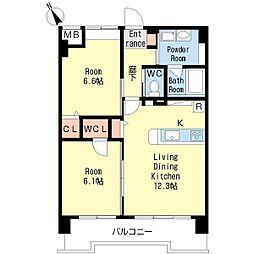 エスペラーレ 2LDKの間取図画像