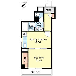 プロシード南行徳 1DKの間取図画像