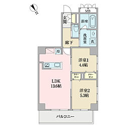 ロクスアモエヌス 2LDKの間取図画像