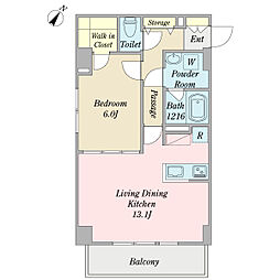 如月23 1LDKの間取図画像