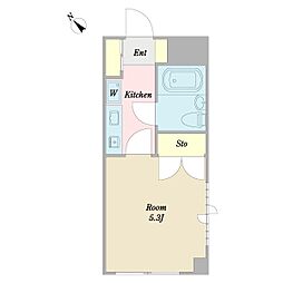 αNEXT行徳第4ビル 1Kの間取図画像