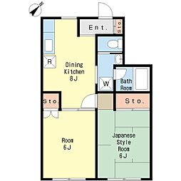 サンライズ 2DKの間取図画像