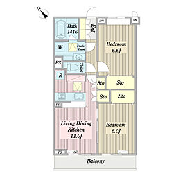 (仮称)S様市川市塩焼4丁目計画新築工事 2LDKの間取図画像