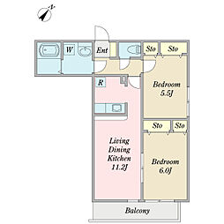 BellCube 2LDKの間取図画像