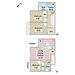グリシーヌ 3LDKの間取図画像