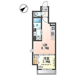 ピーニャ市川 1LDKの間取図画像