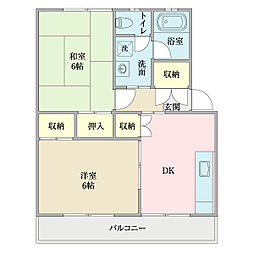 石井ラインマンション 2LDKの間取図画像