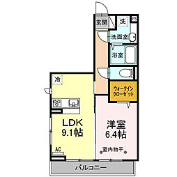 コーポ盛 1LDKの間取図画像