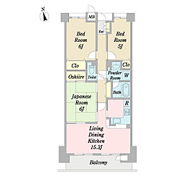 αグランデ津田沼 4階3LDKの間取り