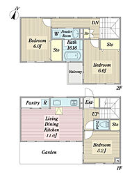グリシーヌ 1階3LDKの間取り