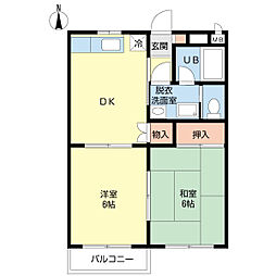 ミーティス 2DKの間取図画像