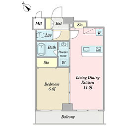 ウインドミル 1LDKの間取図画像