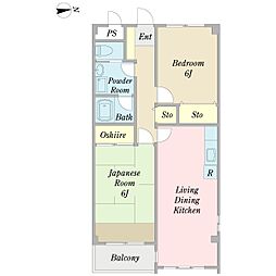 モアクレスト 2LDKの間取図画像