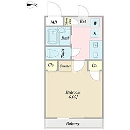 リアルジョイ東船橋壱番館 1Kの間取図画像