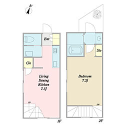 メゾン飛鳥 1DKの間取図画像