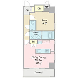 シエロガーデン公津の杜 1LDKの間取図画像