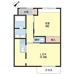 ベルラ 1LDKの間取図画像
