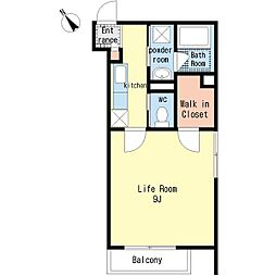アヴローラ 1Kの間取図画像