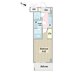 ウェルコフラワーガーデン 1Kの間取図画像