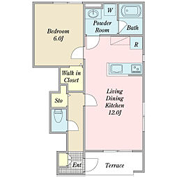 ジュネスCO-Z2 1LDKの間取図画像
