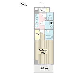 ウェルコフラワーガーデン 1Kの間取図画像