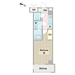 ウェルコフラワーガーデン 1Kの間取図画像