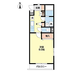 ハイマート広瀬町 1Kの間取図画像