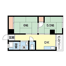 スズキビル 2Kの間取図画像