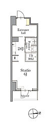 CLASSEUM(クラシアム)仙台新寺通 ワンルームの間取図画像