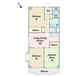 ペアビレッジ 3LDKの間取図画像