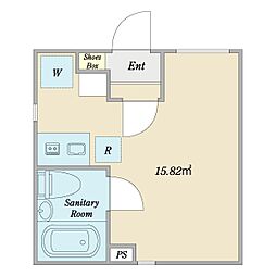 プラチナフォルム上野秋葉原ＥＡＳＴ 4階ワンルームの間取り