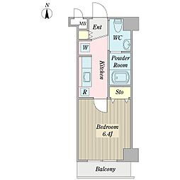 エトワールスユド両国 1Kの間取図画像