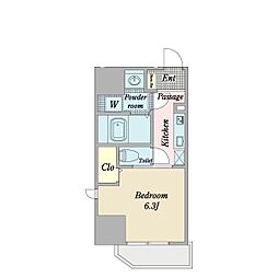 BASE浅草千和 1Kの間取図画像