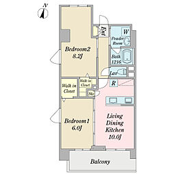グランジュテ 2LDKの間取図画像