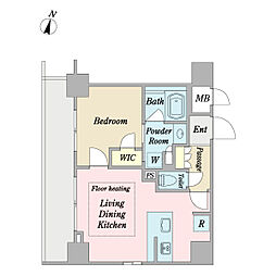 ミルーナヒルズ亀有 1LDKの間取図画像