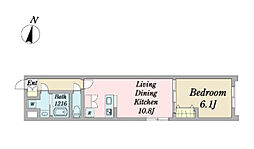 CONTRAIL千住TERRACE 1LDKの間取図画像