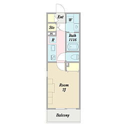 プロシード舞浜 1Kの間取図画像