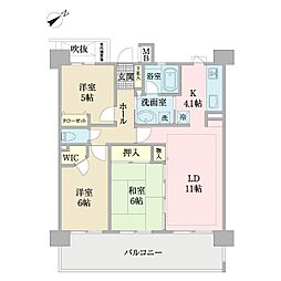 コスモ浦安ウィングコート 3LDKの間取図画像