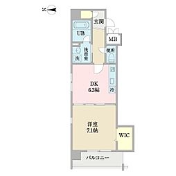 JR東西線 大阪天満宮駅 徒歩8分の賃貸マンション 5階1DKの間取り