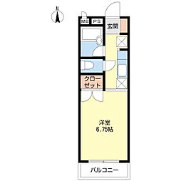 リバービレッジ大今里 1Kの間取図画像